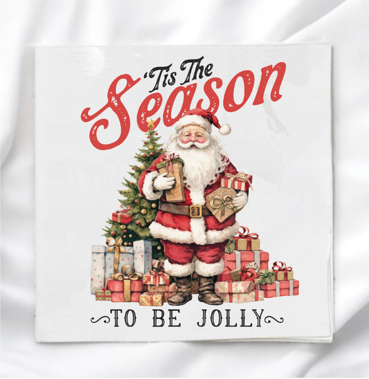 Christmas Santa Clause Fabric Panel Quilt Block