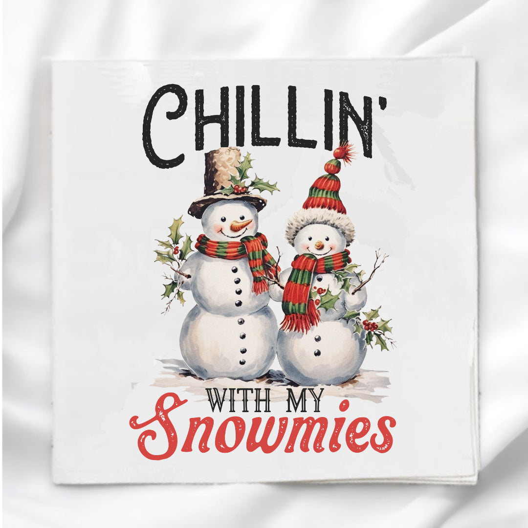 Winter Snowmen Fabric Panel Quilt Block