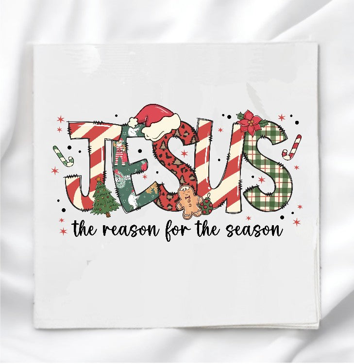 Jesus Is The Reason Christmas Fabric Panel Quilt Block