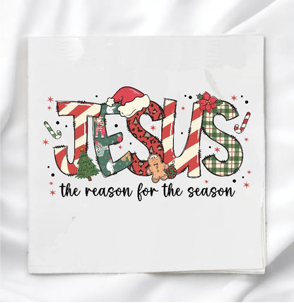 Jesus Is The Reason Christmas Fabric Panel Quilt Block