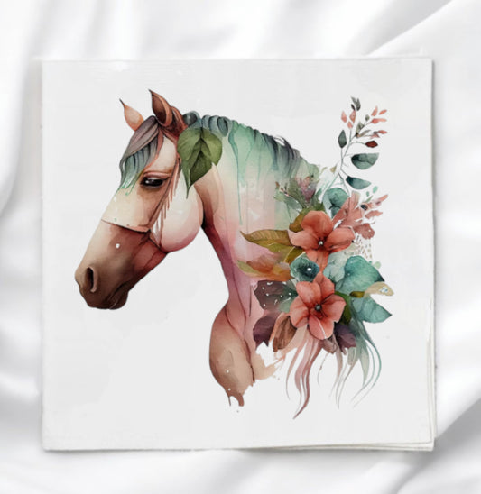 Painted Horse Fabric Panel Quilt Block