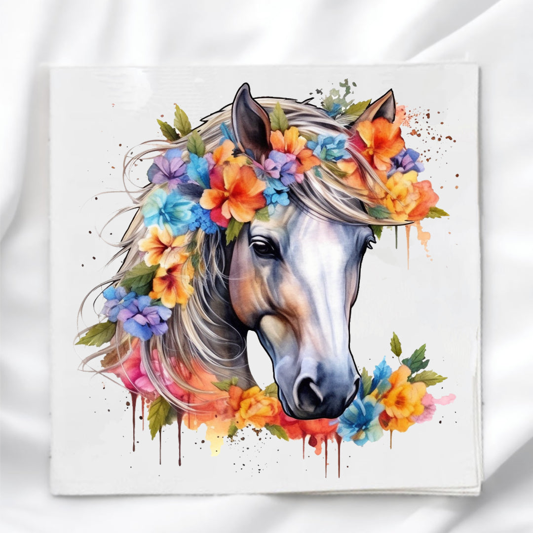 Painted Horse Fabric Panel Quilt Block