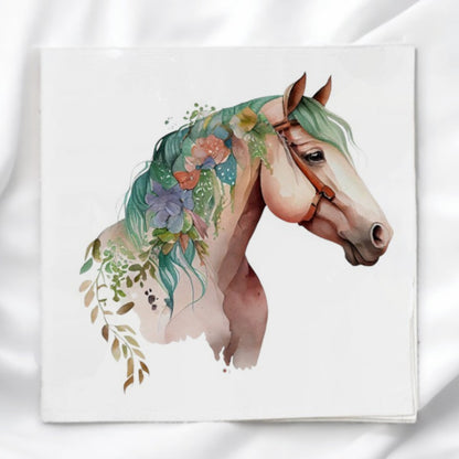 Painted Horse Fabric Panel Quilt Block