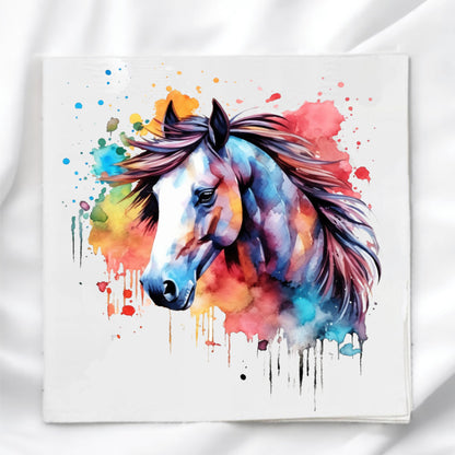 Painted Horse Fabric Panel Quilt Block