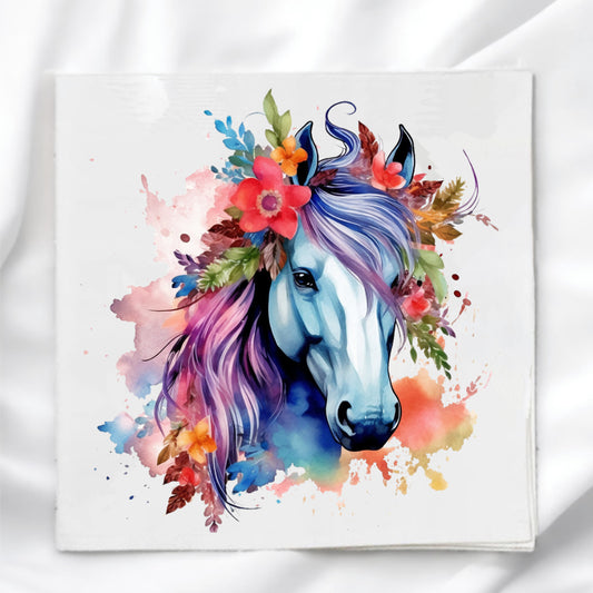 Painted Horse Fabric Panel Quilt Block