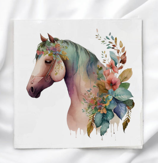 Painted Horse Fabric Panel Quilt Block