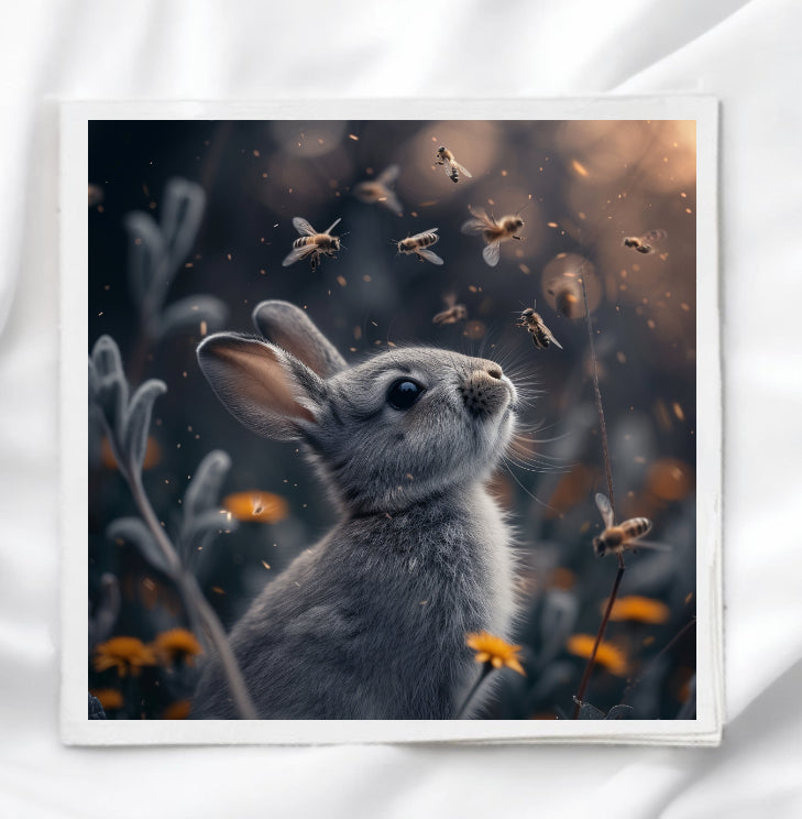 Bunny Rabbit Fabric Panel Quilt Block