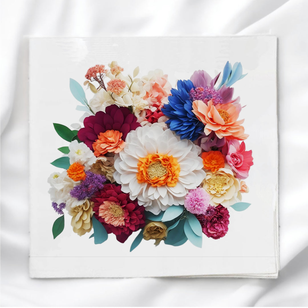 Floral Bouquet Fabric Panel Quilt Block