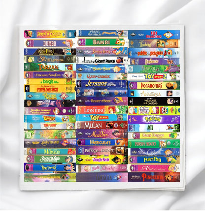 VHS Tapes Fabric Panel Quilt Block