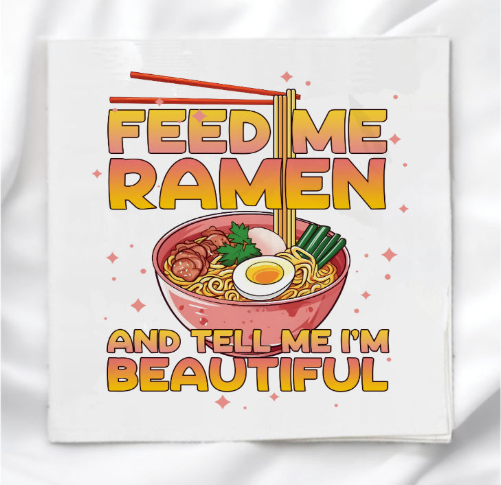 Feed Me Ramen Fabric Panel Quilt Block