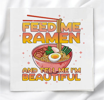 Feed Me Ramen Fabric Panel Quilt Block