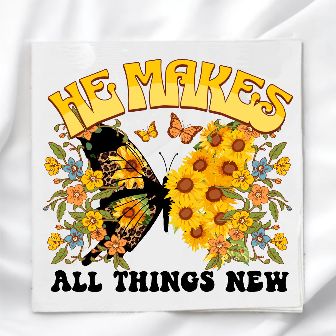 He Makes All Things New Fabric Panel Quilt Block