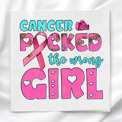 Fight Breast Cancer Fabric Panel Quilt Block
