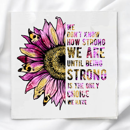 Be Strong Wildflower Fabric Panel Quilt Block