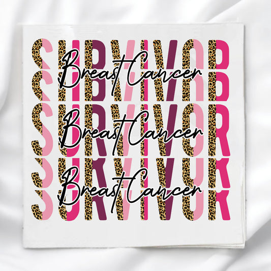 Breast Cancer Survivor Fabric Panel Quilt Block