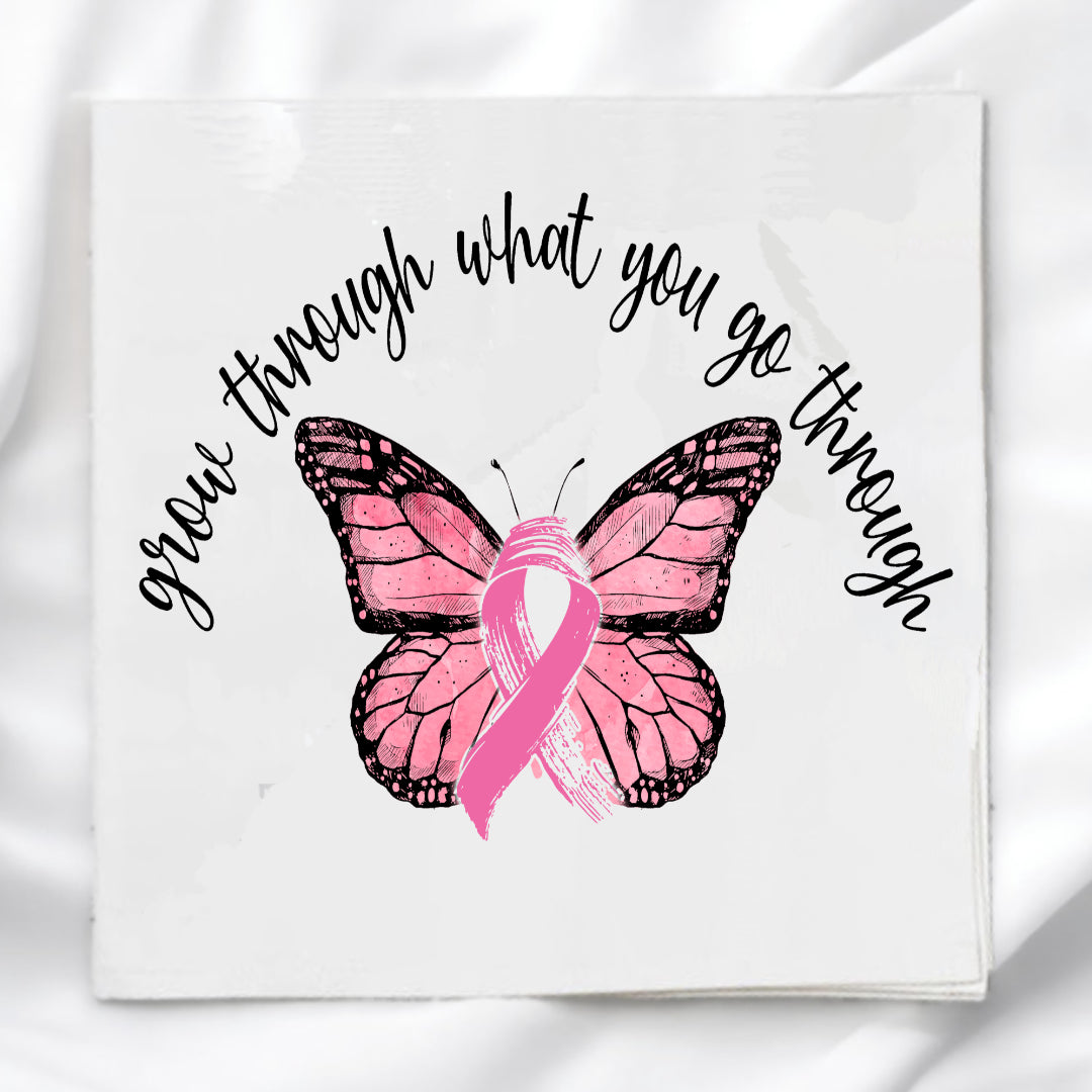 Fight Breast Cancer Fabric Panel Quilt Block