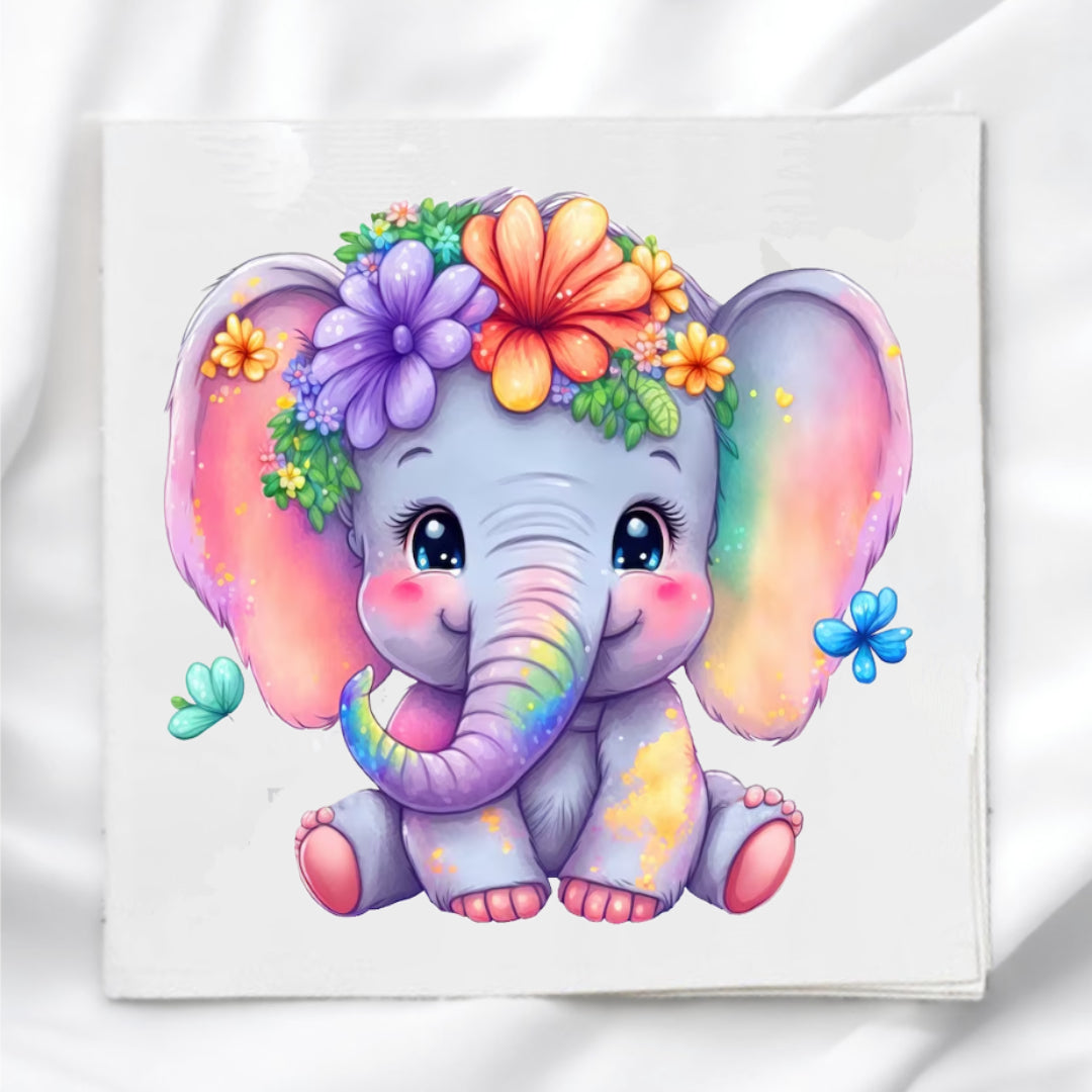 Baby Elephant Fabric Panel Quilt Block