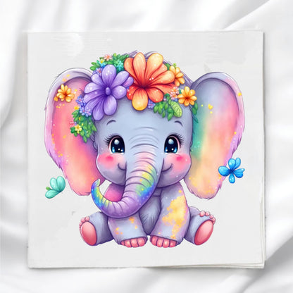 Baby Elephant Fabric Panel Quilt Block