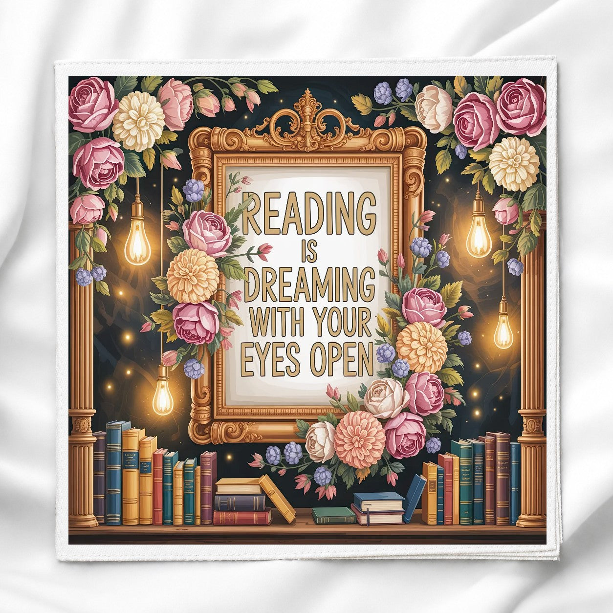 Book Lover Fabric Panel Quilt Block