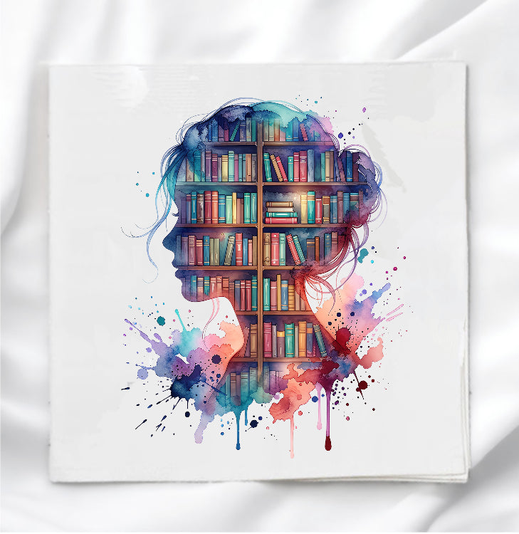 Bookish Girl Fabric Panel for Quilting, Sewing & Crafts, DIY Sewing Project