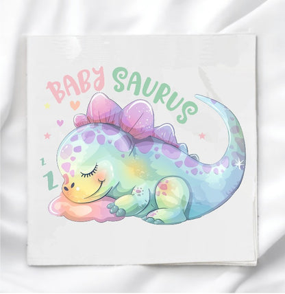 Baby Saurus Fabric Panel Quilt Block
