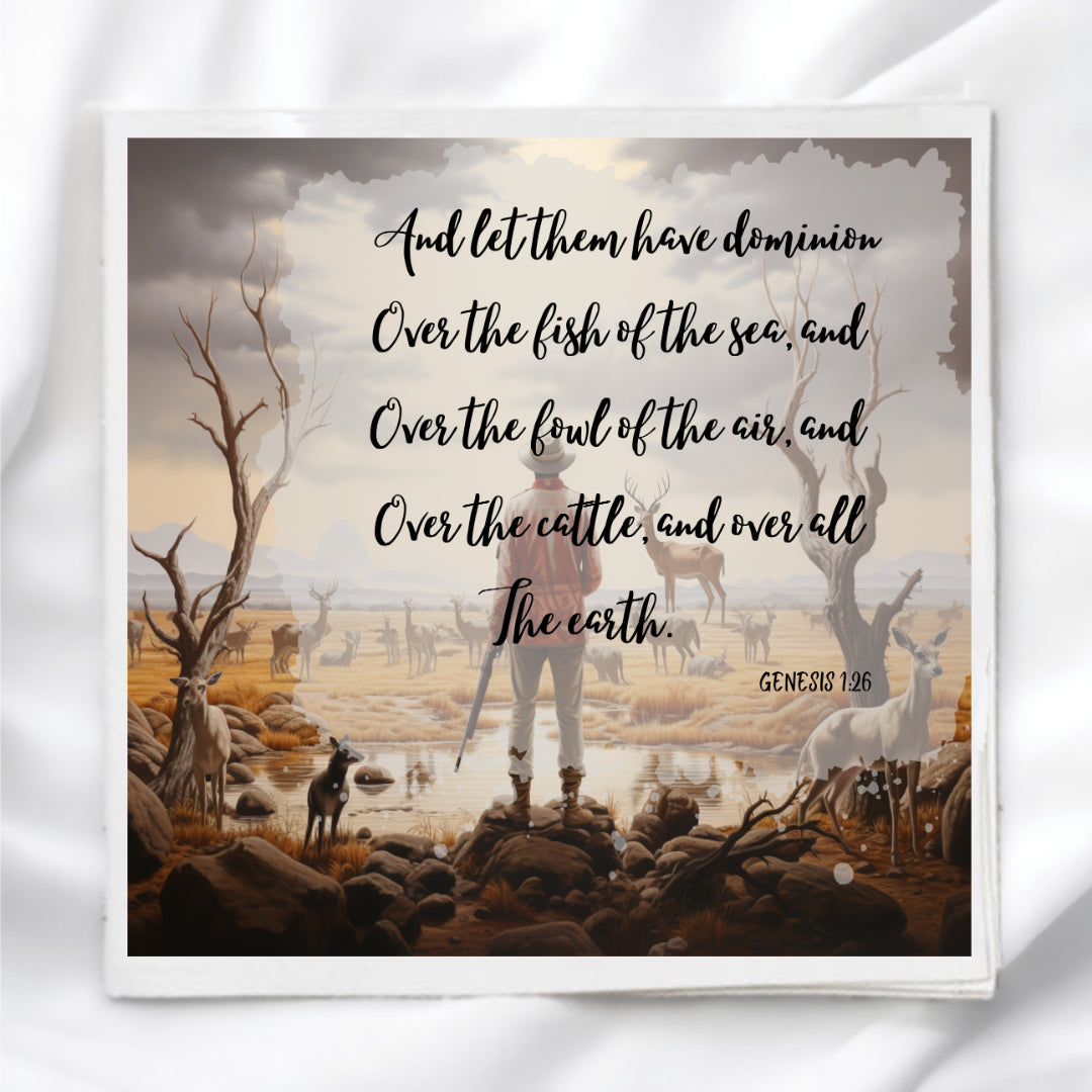 Genesis 1:6 Scripture Fabric Panel Quilt Block