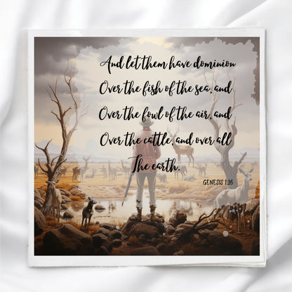 Genesis 1:6 Scripture Fabric Panel Quilt Block