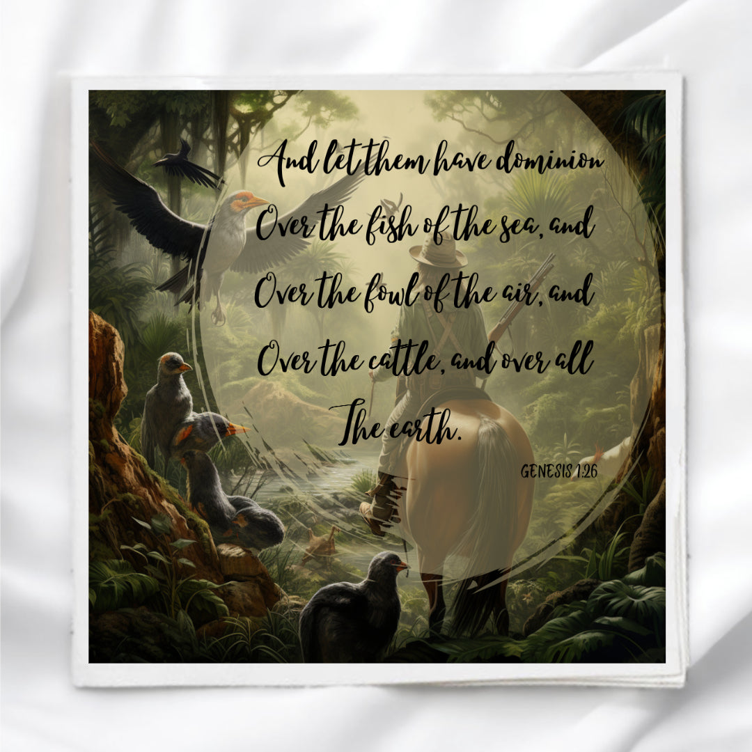 Genesis 1:6 Scripture Fabric Panel Quilt Block