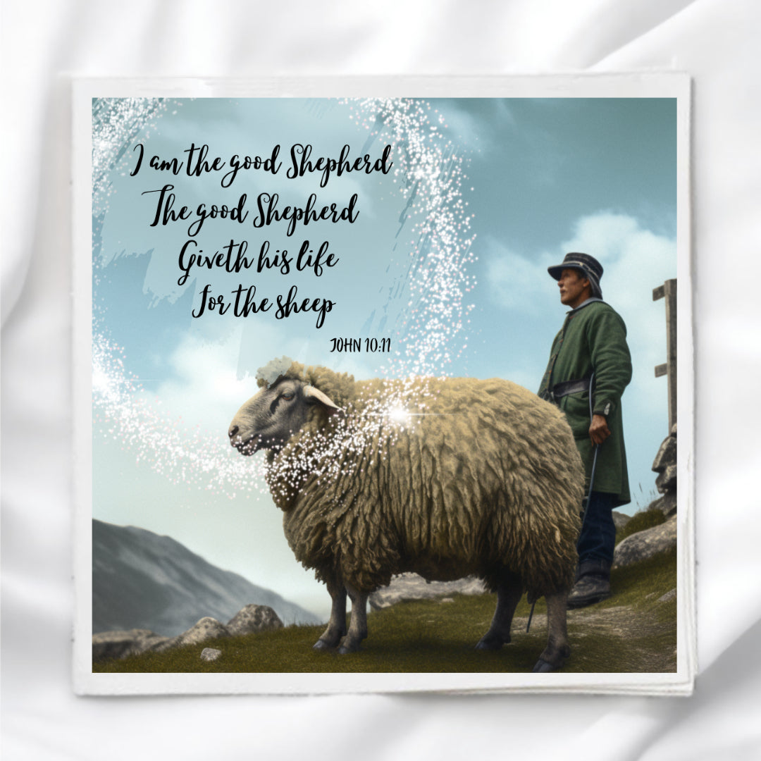 John 10 Scripture Fabric Panel Quilt Block