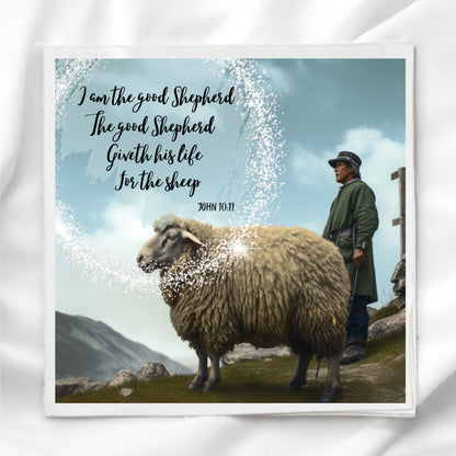John 10 Scripture Fabric Panel Quilt Block