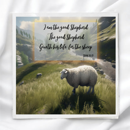 John 10 Scripture Fabric Panel Quilt Block