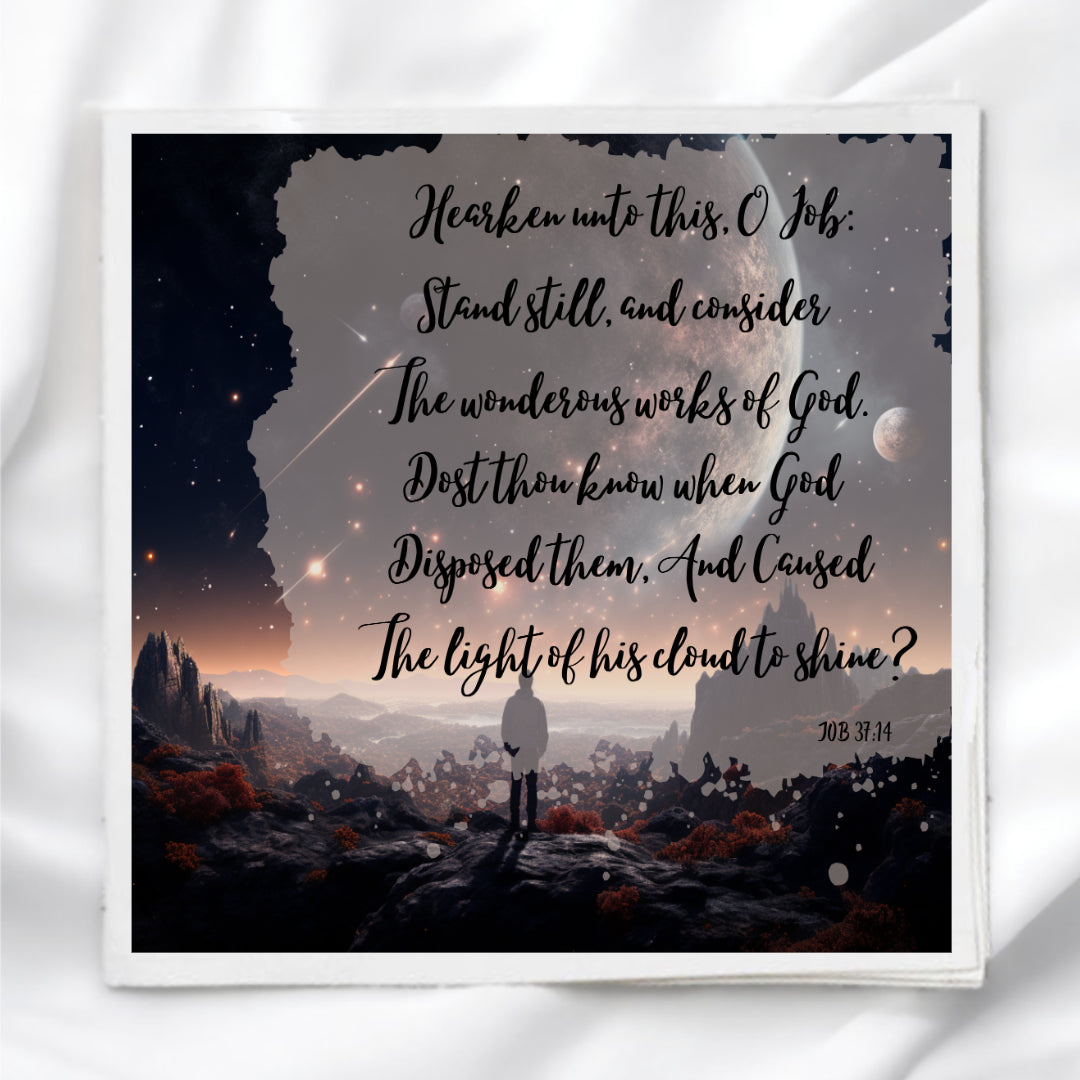 Job 37 Scripture Fabric Panel Quilt Block