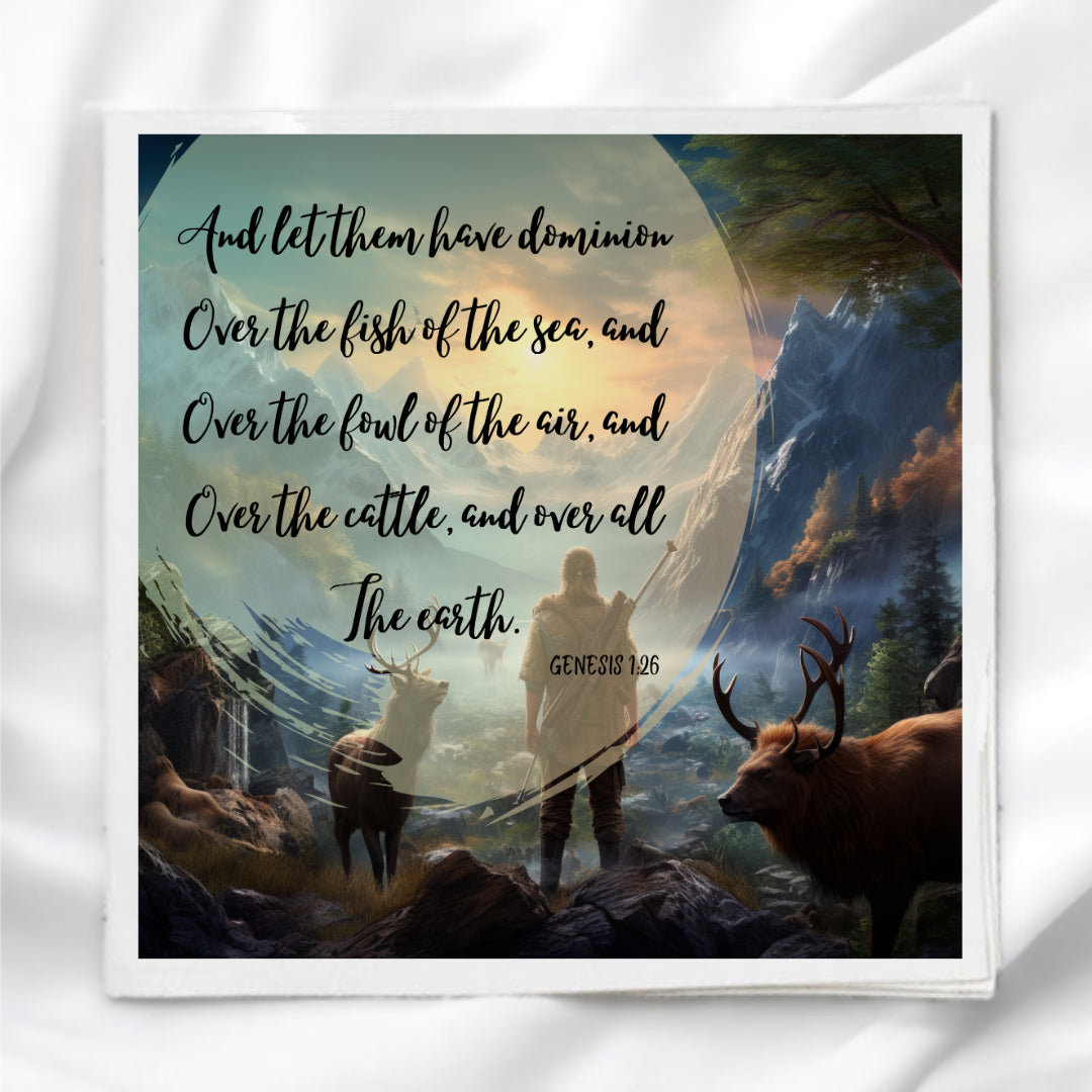 Genesis 1:6 Scripture Fabric Panel Quilt Block