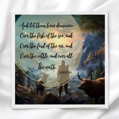 Genesis 1:6 Scripture Fabric Panel Quilt Block