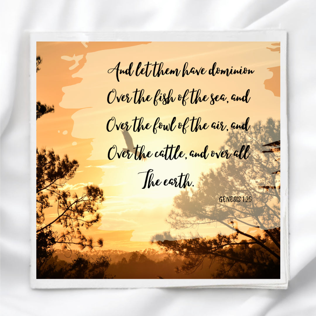 Genesis 1:6 Scripture Fabric Panel Quilt Block