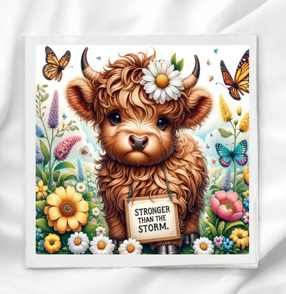 Highland Cow Fabric Panel Quilt Block