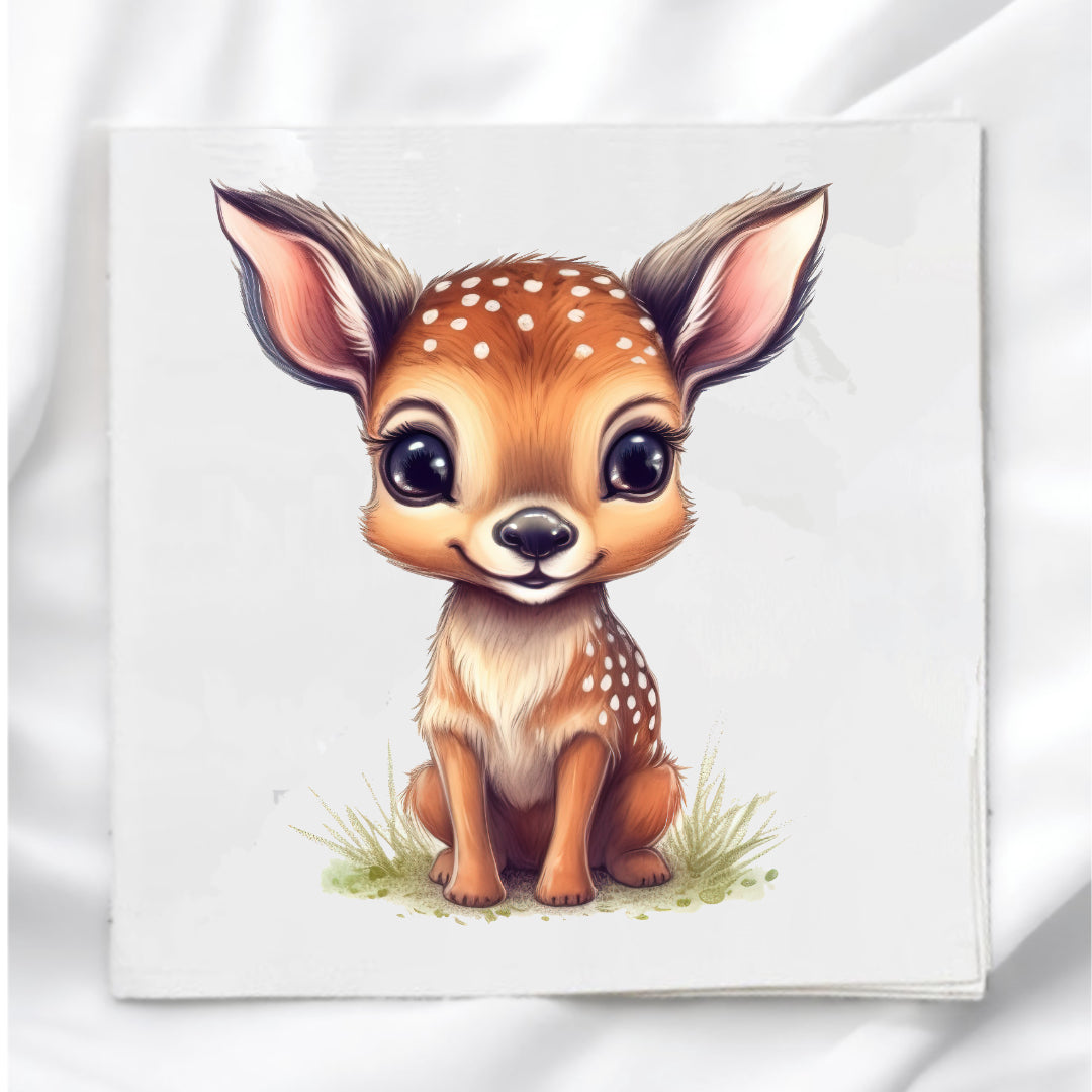 Baby Deer Fabric Panel Quilt Block