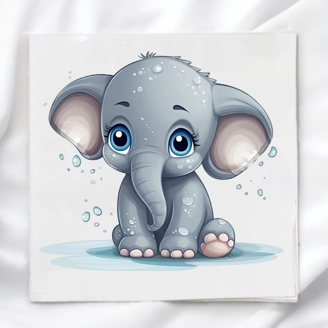 Baby Elephant Fabric Panel Quilt Block