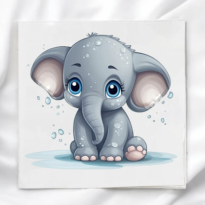 Baby Elephant Fabric Panel Quilt Block