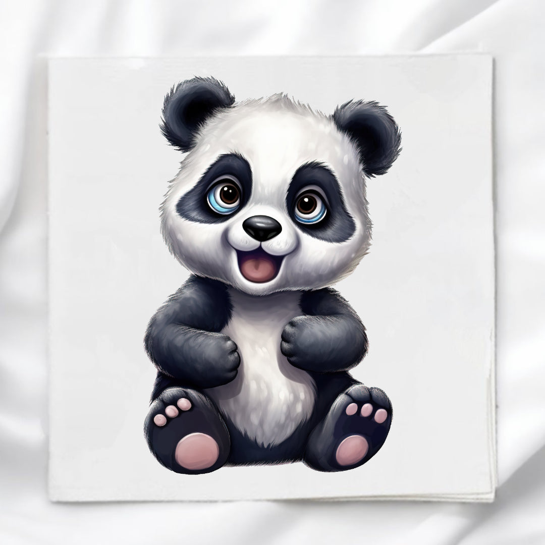 Baby Panda Fabric Panel Quilt Block