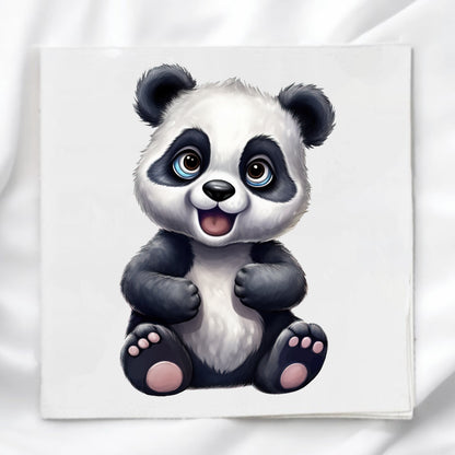Baby Panda Fabric Panel Quilt Block