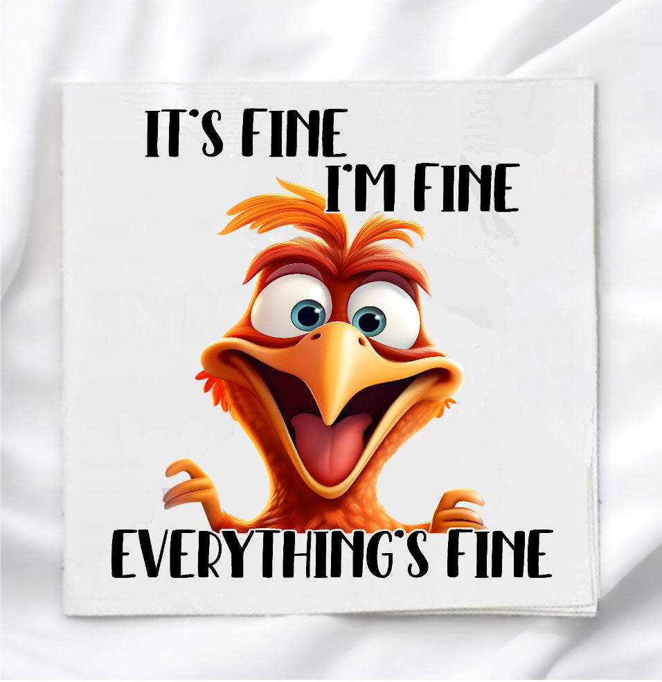 Funny Chicken Humor Fabric Panel Quilt Block