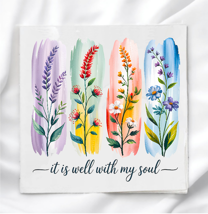 It Is Well With My Soul Fabric Panel Quilt Block