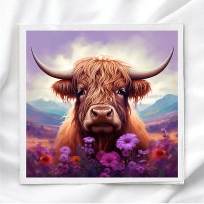 Highland Cow Fabric Panel Quilt Block