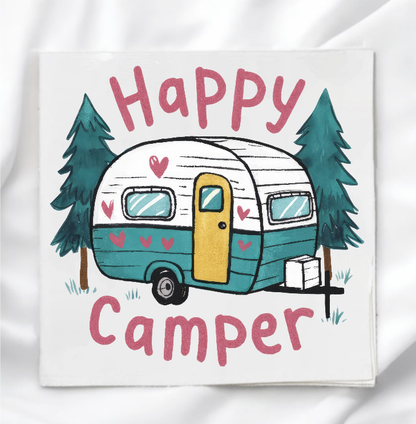 Happy Camper Fabric Panel Quilt Block