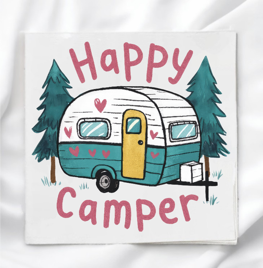 Happy Camper Fabric Panel Quilt Block