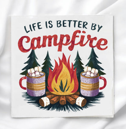 Life By The Campfire Fabric Panel Quilt Block