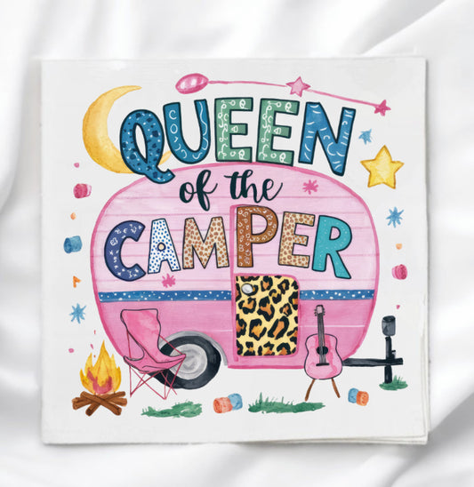 Queen of the Camper Fabric Panel Quilt Block