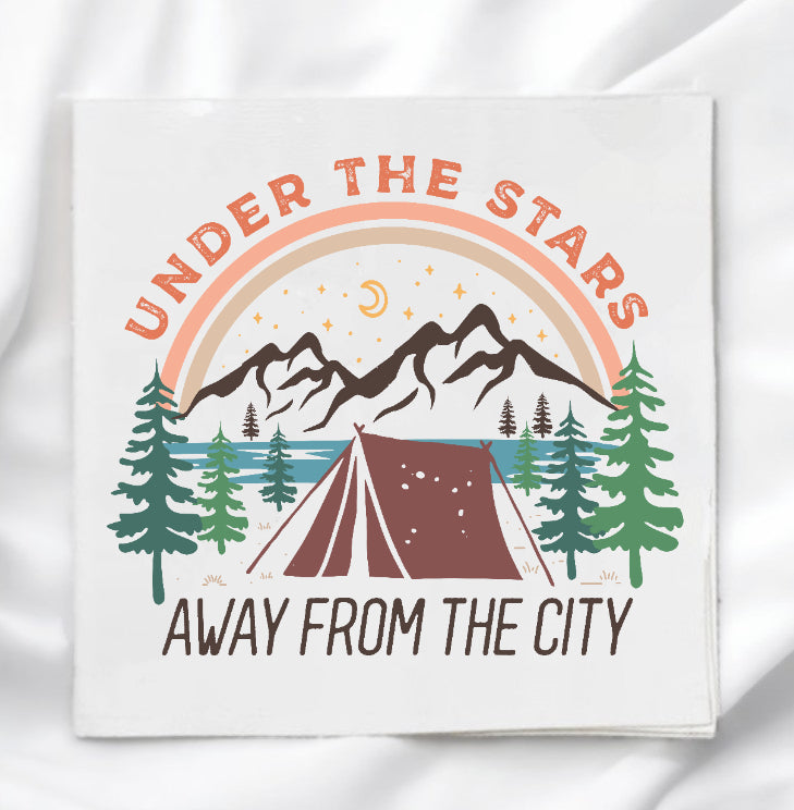 Camping Under The Stars Fabric Panel Quilt Block