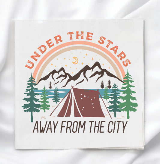 Camping Under The Stars Fabric Panel Quilt Block